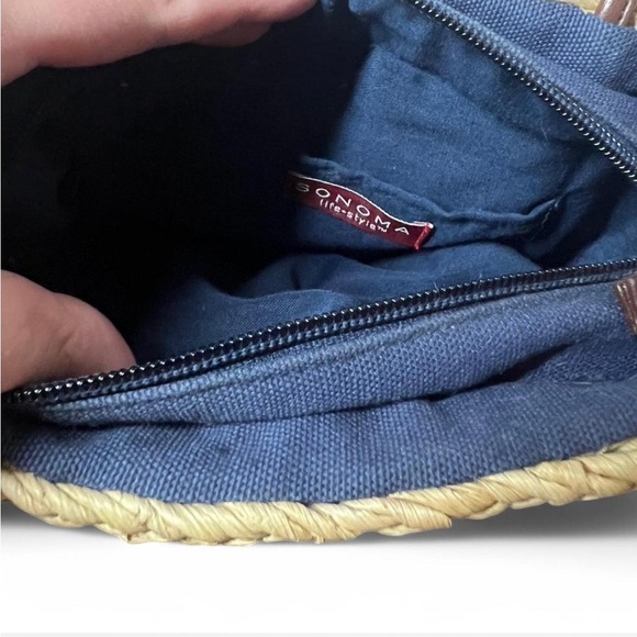 Sonoma Woven Wicker Purse with Multicolor Stripes - Picture 4 of 4